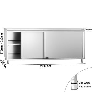 Armario de Acero Inoxidable PREMIUM - 2000x600mm - con Puertas Corredizas - Product Image 2