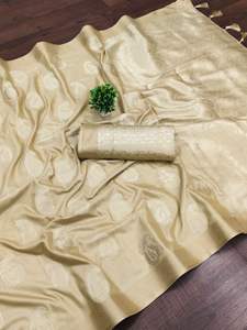 Nouveau lancement doux coton soie avec tissage blouse pièce sari pour femmes - Product Image 3