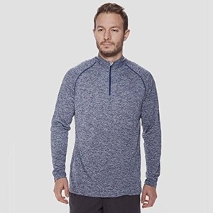 T-shirt en tissu teint en fil de polyester, T-shirt à manches longues à séchage rapide personnalisé pour hommes avec fermeture à glissière T-shirt d'usine pour hommes Expédition DDP - Product Image 6