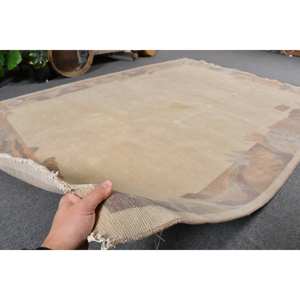 พรมตุรกีโบราณแบบทันสมัยขนาด5.5x7.8ฟุตลายเบจสีน้ำตาลการเย็บปะติดปะต่อกันขนกระต่ายเทียมสำหรับวัยรุ่นพรมห้องนั่งเล่นขนาด4เมตร - Product Image 5