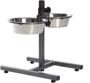 Article le plus vendu chien en acier inoxydable Double bols réglable mangeoire surélevée alimentation pour animaux de compagnie élever chat nourriture eau bols avec support - Product Image 1