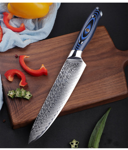 Venta al por mayor personalizado de alta calidad OEM ODM servicio profesional japonés Damasco cocina Chef cuchillo ambidiestro acabado cepillado - Product Image 6