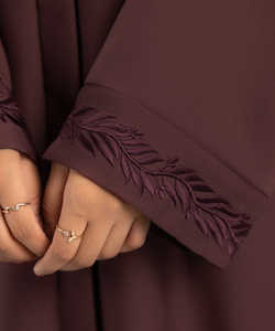 Color sólido negro nueva llegada estilo señoras Abaya recto holgado manga larga vestido musulmán bordado mujeres Abaya para la venta - Product Image 6