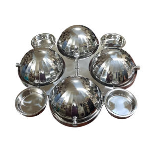 Nuevo Diseño de Restaurante, Catering de Lujo, Plato Giratorio Inteligente Redondo de Acero Inoxidable 8 en 1 con Ollas para Salsas, Juego de Buffet Giratorio - Product Image 5