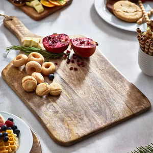 Moderno Plato de Servir y Tabla de Cortar de Madera de Mango Natural - Product Image 1