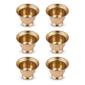 Cuenco Decorativo Pequeño y Pesado Hecho a Mano para Pooja, Hogar/Oficina, Cuenco Decorativo de Latón (Paquete de 06) - Product Image 1