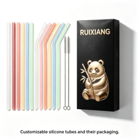 Pailles à jus réutilisables sans BPA, taille personnalisée, tube en silicone de qualité alimentaire, pailles flexibles pour la maison et les voyages
