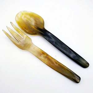Ensemble de couverts en corne de buffle léger de luxe brun et noir outils de service à salade les plus vendus d'Inde Unique 56 - Product Image 4