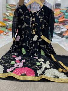 El último diseñador Aspecto elegante Diseñador Trending Exclusive Georgette Kurti con Dupatta con trabajo de secuencia al precio más bajo para la venta - Product Image 6