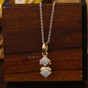 Colgante de diamante de corte brillante redondo TDW 0.234 con cadena de oro amarillo certificado/no certificado Diamante Cvd Joyería de diamantes - Product Image 1