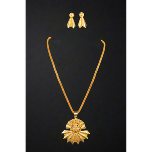 Juego de pendientes de collar de la mejor calidad con collar de diseño premium chapado en oro de 22 quilates, juego de pendientes para mujer, joyería - Product Image 1