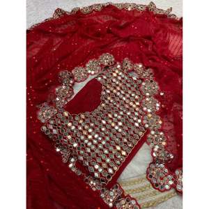 Sari en faux georgette avec travail de séquence et pièce de blouse, vêtements de fête indiens pour femmes, vêtements pour femmes, sari pas cher, prix de gros - Product Image 2