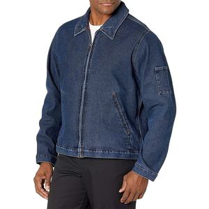 Custom Men's Designer Canvas Jacket High Street Style Casual Cotton with <b>Stand</b> Collar Zip Closure Denim Coat OEM Jean Jacket - Product Image 1