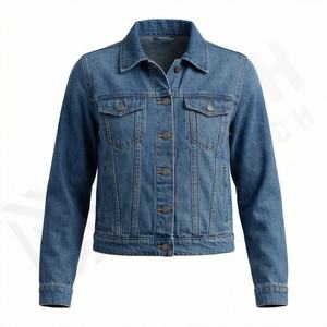 Veste en jean décontractée personnalisée pour hommes, grandes tailles, 100% coton, option logo sur le devant, respirante, veste d'hiver - Product Image 1