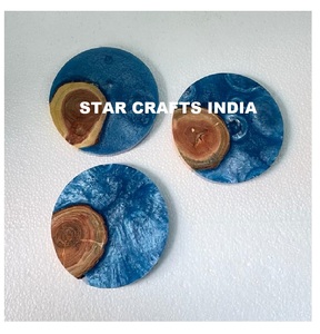 New Design Best Epoxy Resin Acacia Wood <b>Coaster</b> Handmade Wooden Drink <b>Tea</b> <b>Coaster</b> From India by Quality Handicrafts - Product Image 6