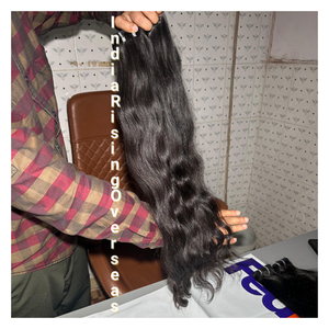 Mèches naturelles vierges indiennes Remy, cheveux humains non traités, texture douce et bouts épais et sains - Product Image 1