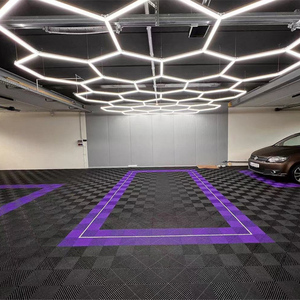 Lumières LED en nid d'abeille hexagonale de 2435mm * 4845mm pour atelier entrepôt voiture magasin Garage-6000K lumière du jour Dimmable - Product Image 2