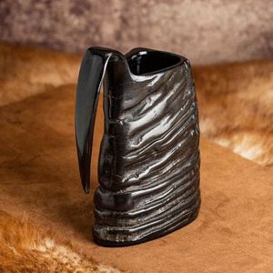Large Viking Horn <b>Mug</b> Tankard with Polished Agate TouchNatural and Organic Products - Product Image 3