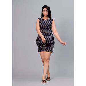 Conjunto de Bata de Baño Personalizable para Mujer, Estampado Marino, Cintura Elástica, Cierre de Botones, Tejido Suave y Transpirable - Product Image 2