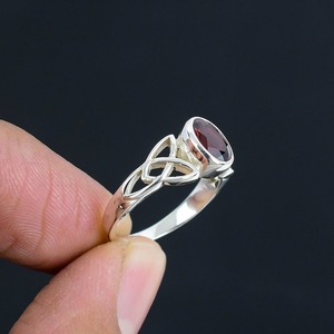 925 <b>Sterling</b> <b>Silver</b> Garnet <b>Spinner</b> <b>Ring</b> Fashion Jewelry Gemstone Simple Handmade <b>Ring</b> Fine Fashion 925 Stamped <b>Silver</b> <b>Ring</b> - Product Image 2