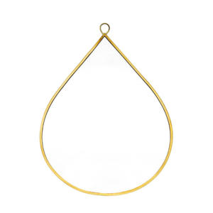 Miroir élégant en forme de cachemire doré avec cadre en métal, conception de goutte de larme, taille personnalisable, décorative murale pour le salon - Product Image 4