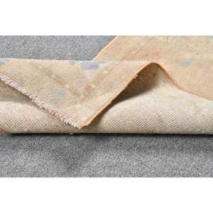 พรมขนสัตว์สีเบจสีน้ำเงินแบบคลาสสิกขนาด1.3x2.9ฟุตงานเย็บปะแบบตุรกีรูปแบบห้องโถงเป็นรูปสี่เหลี่ยมผืนผ้าสำหรับห้องนอนน้ำยาง - Product Image 4