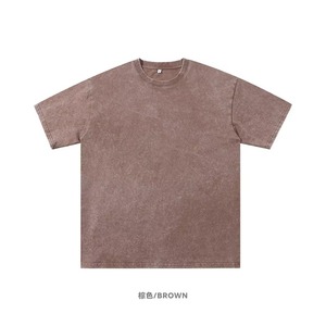 Camiseta de lavado ácido informal de algodón 100% Vintage para hombre, excelente calidad, 230gsm, patrón sólido en blanco personalizado, tela de punto teñida lisa - Product Image 4