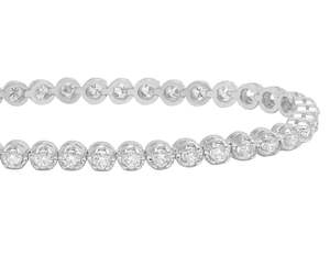 Bracelet tennis élégant en argent sterling plaqué rhodium avec diamant moissanite VVS pour fiançailles, mariage, cadeau - Product Image 3