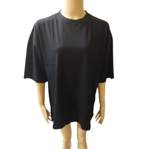 100% algodón para mujer, camisetas de gran tamaño con hombros caídos, prendas de vestir exteriores de secado rápido con cuello redondo, aspecto informal Sexy para entrenamiento en el gimnasio, logotipo personalizado - Product Image 1