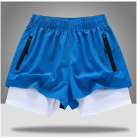 Shorts de sport pour homme à double couche, écologiques, avec doublure de compression intégrée, motif uni, respirants, séchage rapide, anti-UV