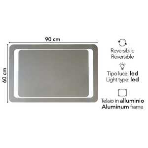 90x60 LED Backlit Front Sandblasted <b>Mirror</b> - Product Image 2