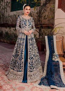 DAZZLING DESIGNER EMBROIDERY on <b>BRIDAL</b> <b>JACKET</b>,LEHENGA & DUPATTA WITH EMBELLISHED CRYSTAL GLASS BEADS,DABKA WORK for WEDDING@2024 - Product Image 3