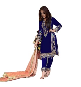 Traje Salwar de micro algodón con secuencias bordadas pesadas de último diseñador - Product Image 1