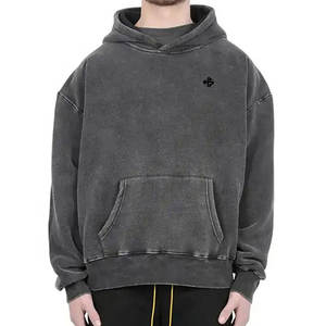 Sudaderas con capucha para hombre Lavado con ácido Color sólido liso en blanco Tallas grandes Peso pesado 2025 Sudadera con capucha para hombre Lavado con ácido - Product Image 1