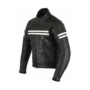 เสื้อแจ็กเก็ตขี่มอเตอร์ไซค์หนังเทียมทรงสกินนี่คอปกคอวีสีดำสำหรับฤดูหนาว - Product Image 6