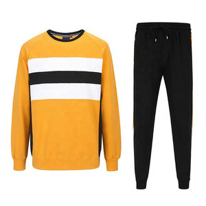 Ensemble survêtement homme décontracté deux pièces en coton 100% uni, design de logo personnalisé, haute qualité, best-seller, prix abordable - Product Image 1