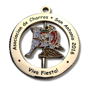 เครื่องรางโลหะแวววาวของเฟียสต้าเสน่ห์ปั่นแบบเคลือบออกแบบได้ตามต้องการ - Product Image 1