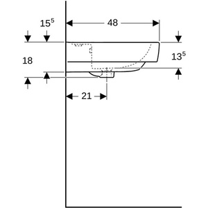 Lavabo GE Renova Plan 65x48cm Blanco con Desagüe y Función de Desbordamiento - Product Image 5