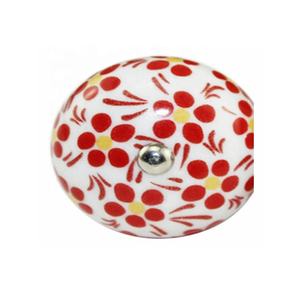 Boutons en céramique à motif floral bleu ciel et blanc peints à la main pour armoire armoire commode salle à manger et meubles de maison - Product Image 2