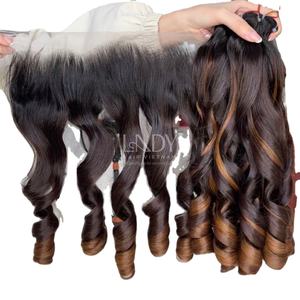 Cheveux vierges de haute qualité, mèches ombrées rebondissantes avec frontal et mèches pour faire des perruques - Product Image 1