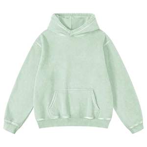 เสื้อมีฮู้ดผ้าฟลีซผ้าฝ้าย380Gsm โอเวอร์ไซส์สำหรับผู้หญิงเสื้อฮู้ดมีซิปด้านหน้าแบบย้อนยุค - Product Image 5