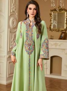 Robe de soirée à col montant avec perles Nouveau design unique Robe de luxe brodée à manches longues pour femmes Meilleur modèle Robes - Product Image 2