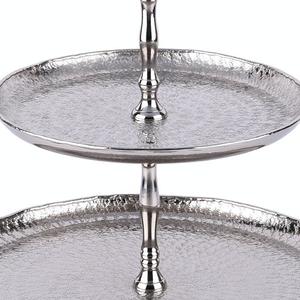 Wholesale Best Quality Dual Layer <b>Cake</b> Stand Metal Table Decorative <b>Cake</b> Holder India's Best Price Bulk Supplies Food Steel - Product Image 2
