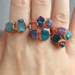 Brass Metal Mix Raw Electro-Plated 5-7mm Prong Set Gemstone <b>Ring</b> Vintage Wedding Party Jewelry Gift IGI-Certified Engagement - Product Image 1