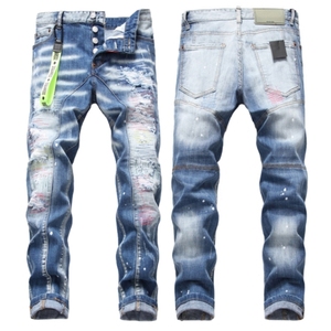 Premium <b>Men</b> Y2K Vintage Pencil Pants Slim Fit <b>Stretch</b> Ripped Jeans Streetwear Casual OEM Bulk Custom Logo Trendy Wear - Product Image 1