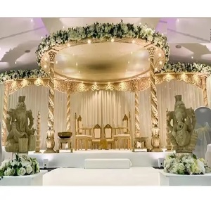 Mandap de Boda de Madera con Diseño Espiral Elegante, Mandap de Boda Indio de Alta Calidad, Precio de Fábrica en el Reino Unido, Conjunto de Mandap de Tendencia en Suiza - Product Image 1
