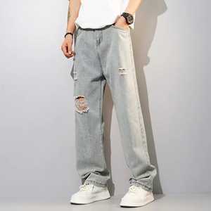 Pantalones de mezclilla desgastados de moda para hombre, ropa de calle holgada cómoda, moda informal para todos los días, estilo Hip Hop, pantalones vaqueros rasgados dañados - Product Image 6