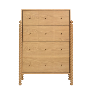 ตู้เก็บของไม้เนื้อแข็งทรงสูง ดีไซน์ขาบิด สำหรับห้องนั่งเล่น ห้องนอน - Product Image 1