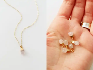 Vintage fait à la main en métal laiton plaqué rhodium citron Quartz forme brute 10 à 15MM environ chaînes de mariage collier prix de gros - Product Image 4