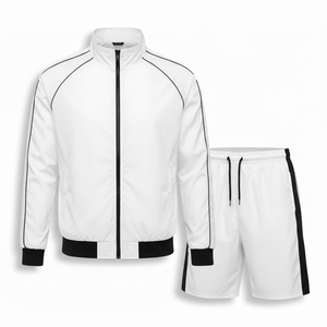 Conjunto Deportivo de Nylon Transpirable para Hombre con Logotipo Personalizado, Chaqueta Cortavientos Reflectante para Correr con Franjas Laterales - Product Image 3